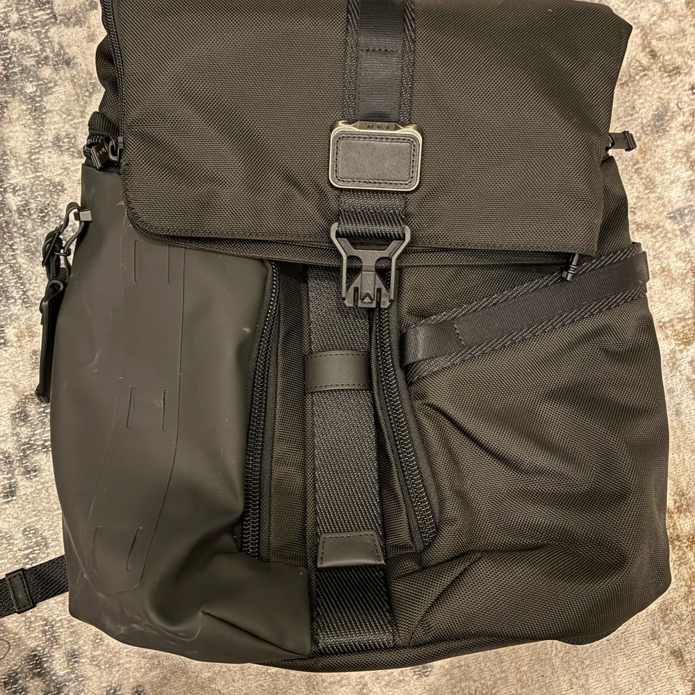 Tumi Alpha Bravo Logistics Black Roll-Top Men's Backpack